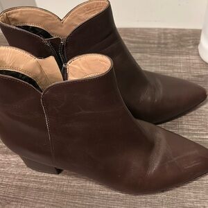 Cole Haan Elyse Bootie Brown Leather 60mm Block Heel